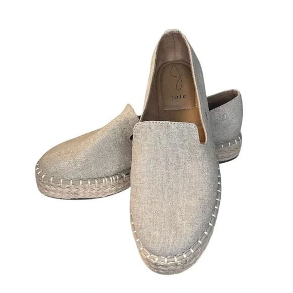 Joie Cara Metallic Beige Espadrille Flats