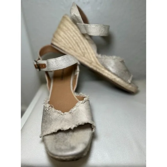 Lucky Brand‎ Mindra Canvas Espadrille Platform Wedge Sandals Women US 9