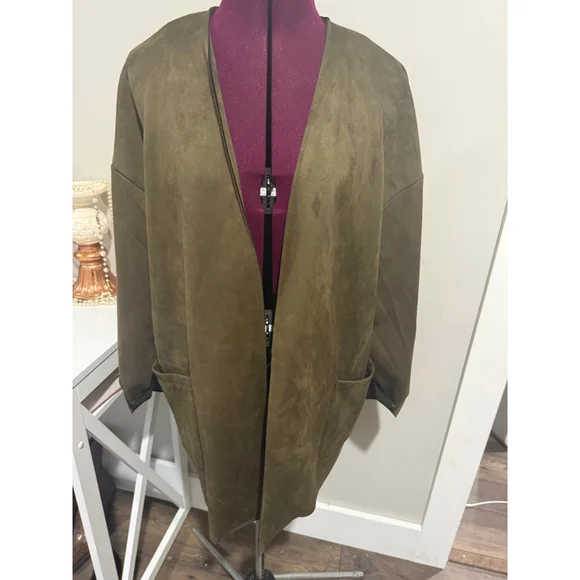 New Suede Feel Green Blazer Large