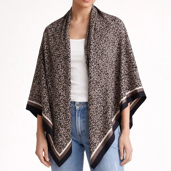 White House Black Market Scarf 35x35 inches Animal Pattern Square Large