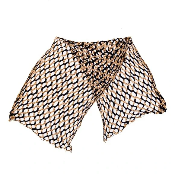 Missoni Metallic Open-Knit Mesh Scarf Shawl – Black, Gold,‎ Copper