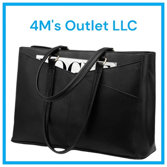 Laptop Tote Bag for Women 15.6 Inch Waterproof Leather Computer Bag