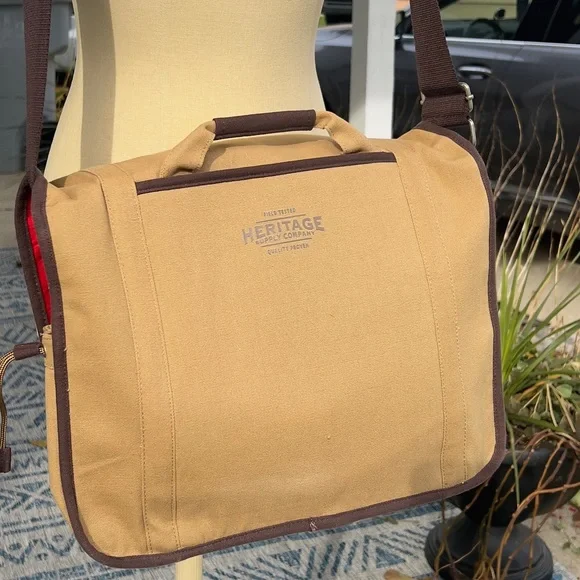 Heritage Supply Company Messenger Computer Bag Tan Good Condition
