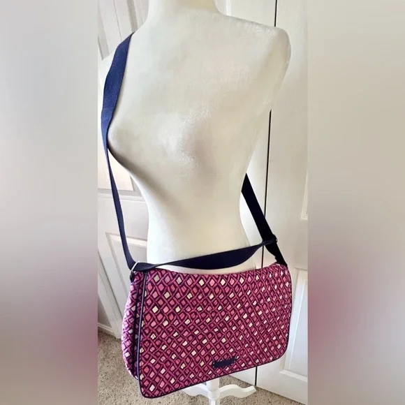 Vera Bradley Katalina pink diamonds laptop messenger bag crossbody
