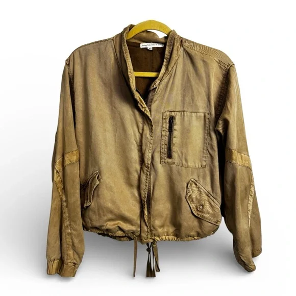 Young Fabulous & Broke YFB Clara Boho Olive Tencel utility retro jacket size SM