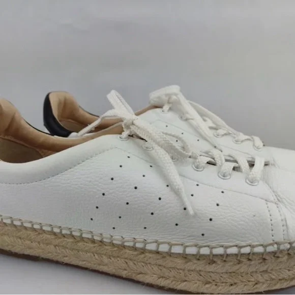 Vince Camuto leather White and Black Espadrille Sneakers