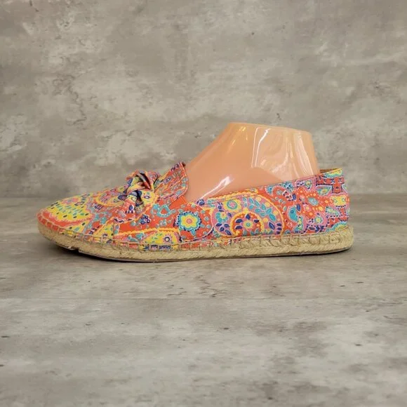 Talbots Womens Izzy Espadrille Flats Size‎ 9.5 M Paisley Slip On Shoe