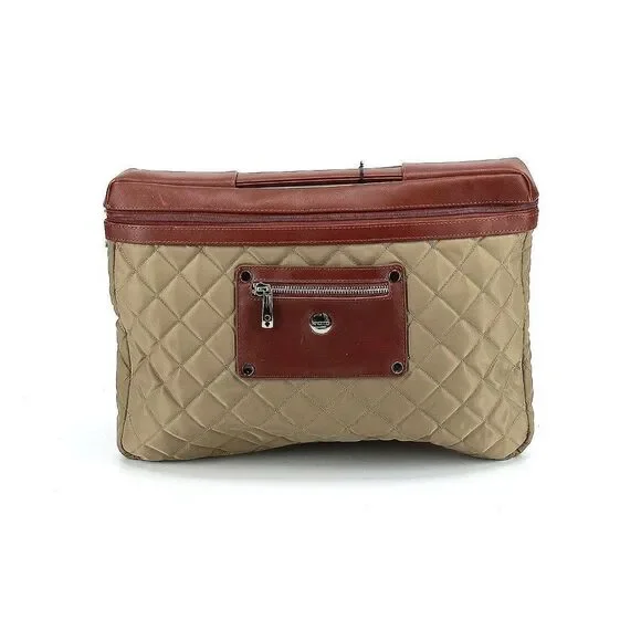 Knomo Tan Quilted Laptop Bag