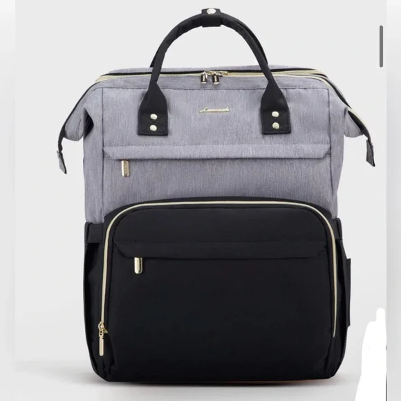 Lovelook Viola V Laptop Backpack, gray & black, unisex, USB charging port, EUC