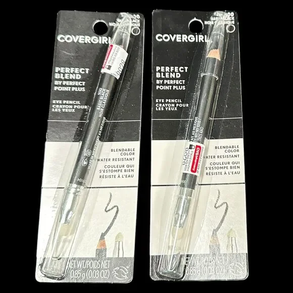 Lot of 2 Covergirl Perfect‎ Blend Eye Pencil 100 Basic Black