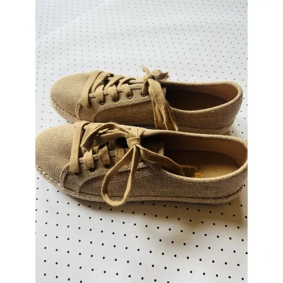Tommy Bahama Burlap Espadrille Sneakers Women's 10 Coastal Boho