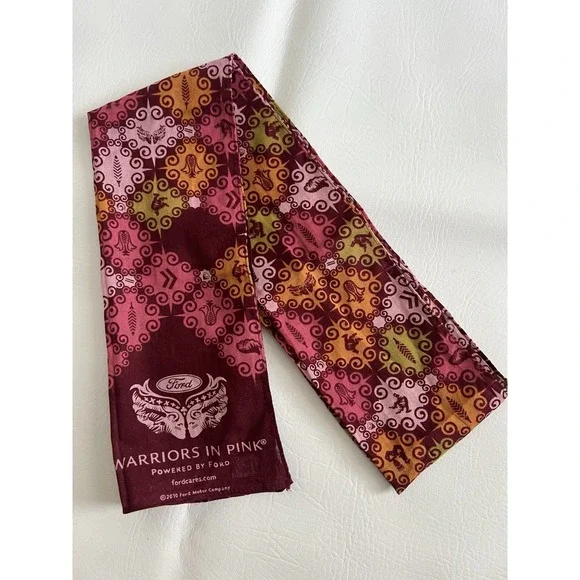 Warriors in Pink Scarf Breast Cancer Awareness Burgundy 2010 Ford Retro