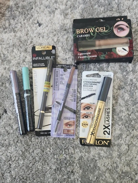 Mixed Eye Makeup Lot — Mascara, Brow Gel & Eyeliners