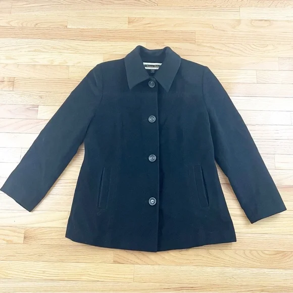 Kristen Blake Black Pea Coat‎ Size 8P