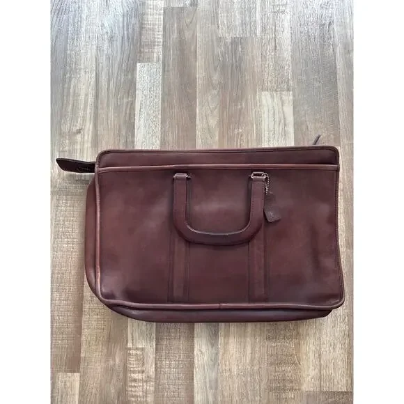Vintage 1980s Coach Embassy Laptop Briefcase in Tabac Made in USA