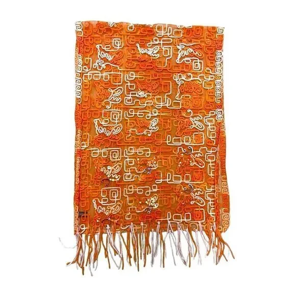 🌟Sari Style🌟Orange Sparkling  Scarf