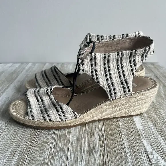 Eileen Fisher Agnes Espadrille Wedge Sandals Open Toe Braided Jute Slip On 8 New