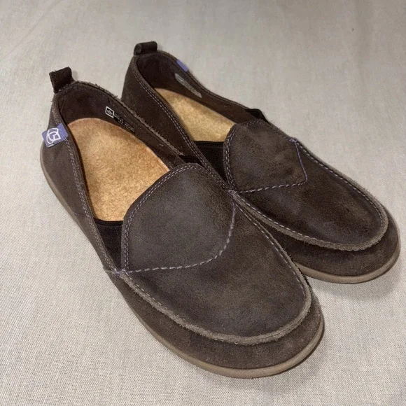 Spenco Siesta Women's 11 W Suede Leather Slip-on Comfort Shoe Fossil Wide Brown‎