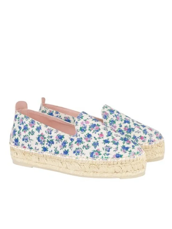 SHABBY CHIC 🔥 MANEBI X LOVE SHACK FANCY BLUE FLORAL PLATFORM ESPADRILLES