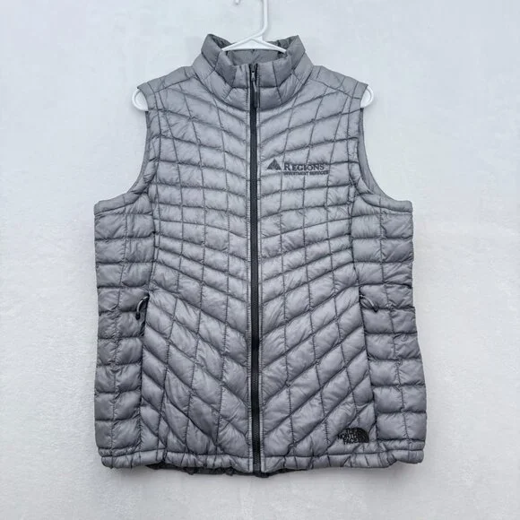 The North Face Puffer Vest Womens L Full Zip Lightweight Thermobal Line