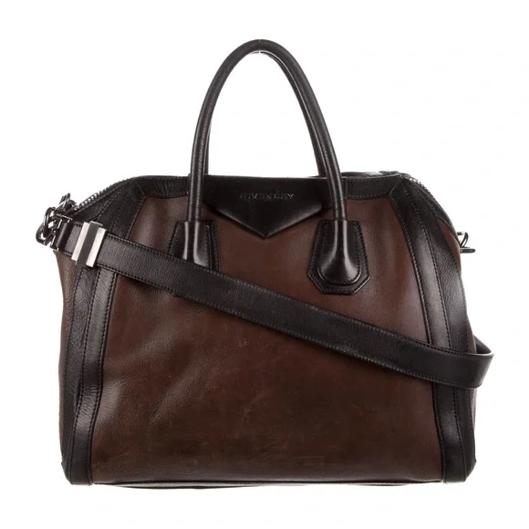 Givenchy Antigona Medium Calfskin Colorblock Bi-Color Purse Bag Tote