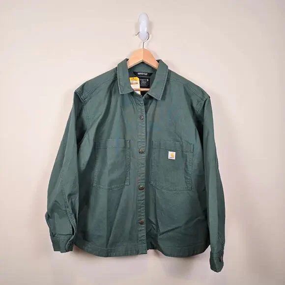 Carhartt Rugged Flex Loose Fit Heavyweight Duck Overshirt Women Size XL (16-18)