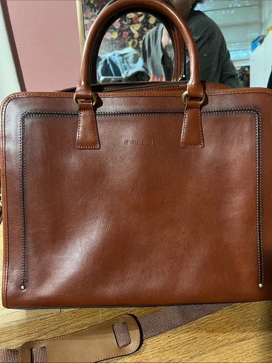 Banuce brown leather briefcase
