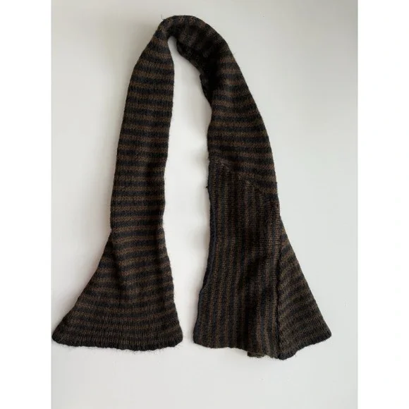 Wooden Ships Striped Scarf One Size Wool Mohair Hipster Cozy Chunky Knit Winter