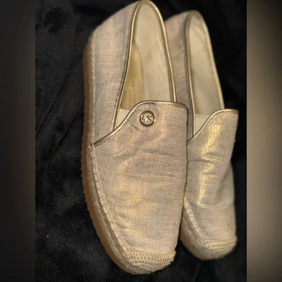 MICHAEL Michael Kors Gold Espadrilles with Shimmer Finish