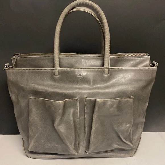 Matt & Nat Laptop Bag Grey Vegan Purse Large
