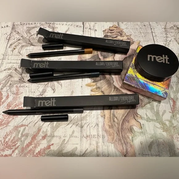 Melt Cosmetics Bundle New Lip and eye liners, blushlight highlighter Shadowplay