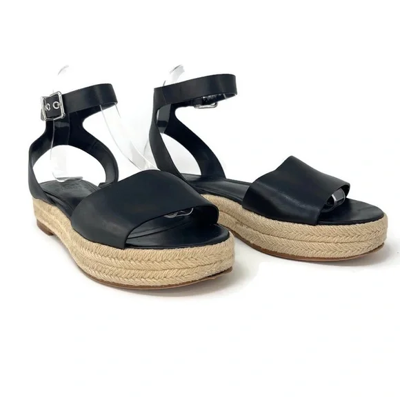 Vince‎ Camuto Kathalia Platform Sandal, Black Leather, Women's Size 8.5