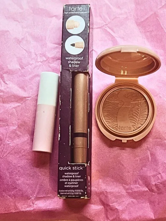 TARTE Lot of 3 Makeup NEW Products Lip Gloss Shadow Liner Blush