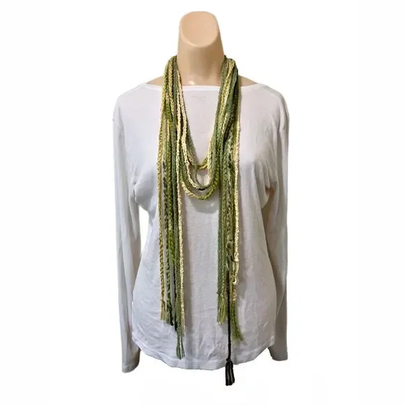 Womens Fairy Grunge Scarf Necklace Funky Boho Earthy Granola Cottage Whimsy