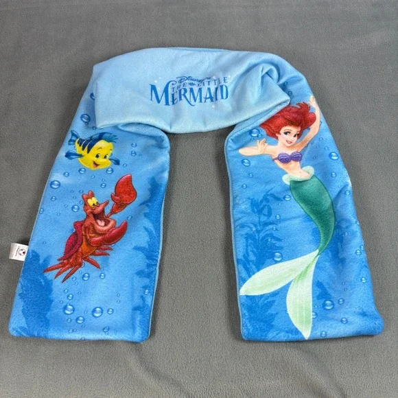Vintage Disney Store The Little Mermaid Ariel Flounder Sebastian Fleece Scarf