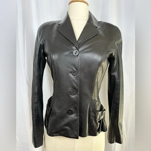 Vintage Christian Dior Black Lambskin Jacket