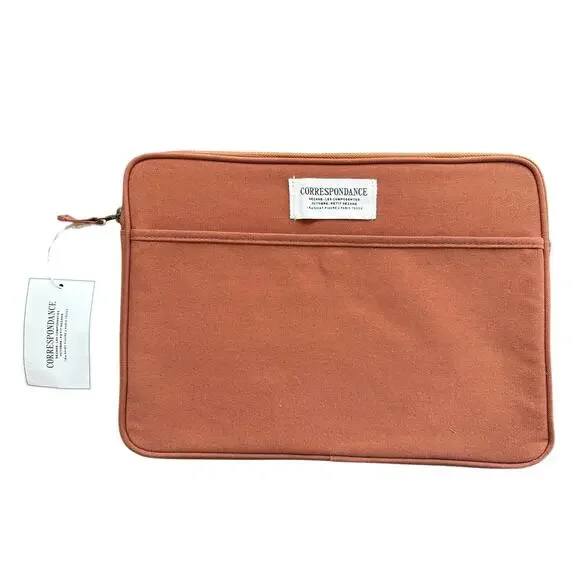 Sezane Cotton Laptop Bag in Terracota NEW NWT