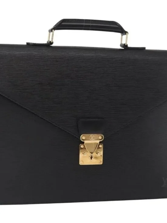 LOUIS VUITTON Epi Serviette Conseiller Business Bag Black M54422 LV Auth 160118