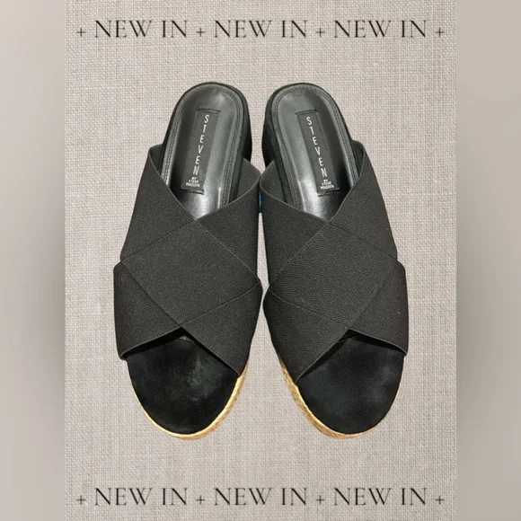 Steven‎ by Steve Madden Kaycee Black Fabric Espadrille Sandals Size 9.5