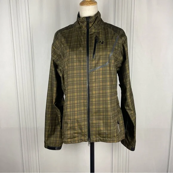 Women’s Bontrager Commuting Shell Rain Jacket,‎ Olive/Black Plaid, Size L