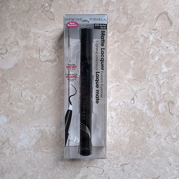 Physicians Formula Matte Lacquer Cream Eyeliner Velvet Tip Ultra Black New