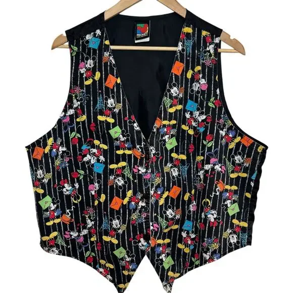 Y2K Mickey Minnie Mouse Plus Size 18W Tie Back Vest Mickey Unlimited Disney
