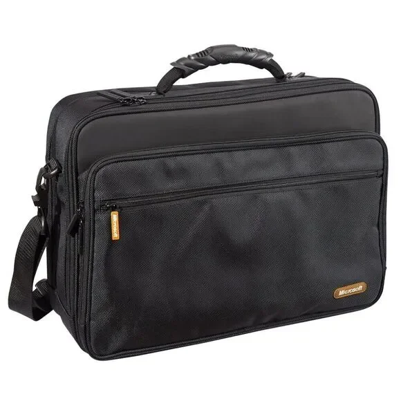 💜Microsoft Black & Gray Laptop Portfolio w/Zipper Closure