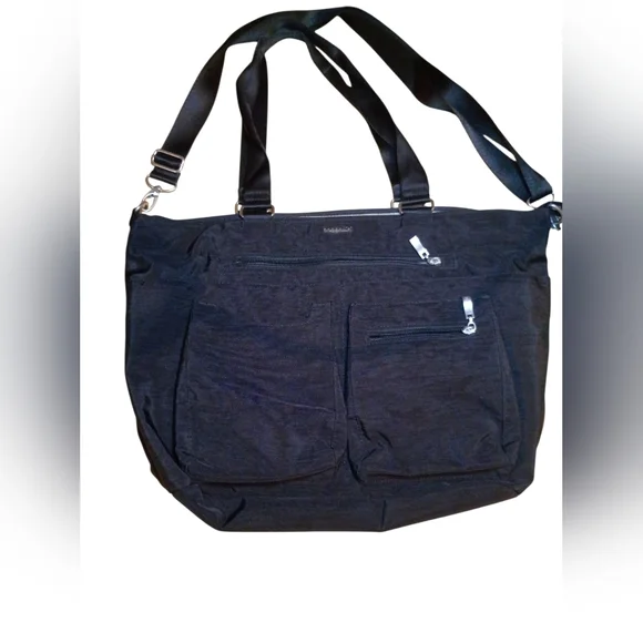 Baggallini Black Laptop Tote Crossbody Bag