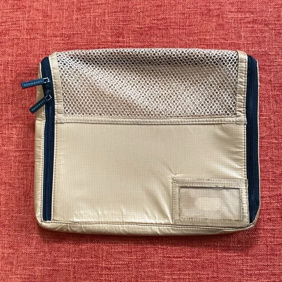 LEVENGER Peach Nylon Zipper Pouch File Computer Laptop Tablet Travel Case Bag