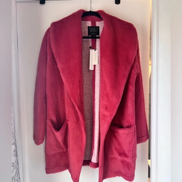 NWT Sanctuary x Anthropologie Elena plush shaw coat