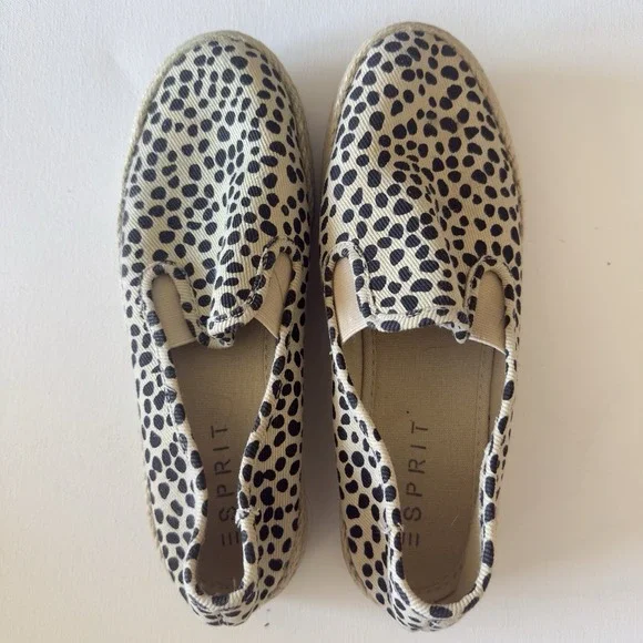 Esprit Nadine leopard print espadrille slip-on flats Womens Size 8M