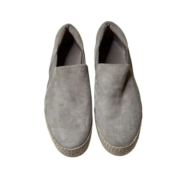 Vince Wilden Gray Suede Platform Slip on Espadrilles. Size 8.5 Womens
