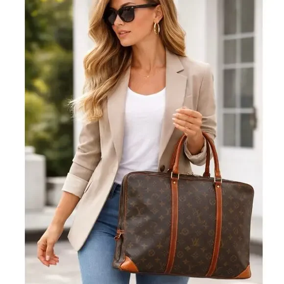 Louis Vuitton Monogram Porte Documents Voyage Briefcase Laptop Work Travel Bag