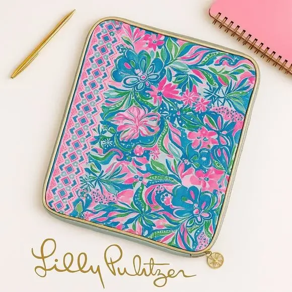 Lilly Pulitzer Pink and Blue Floral Tablet Laptop‎ Sleeve